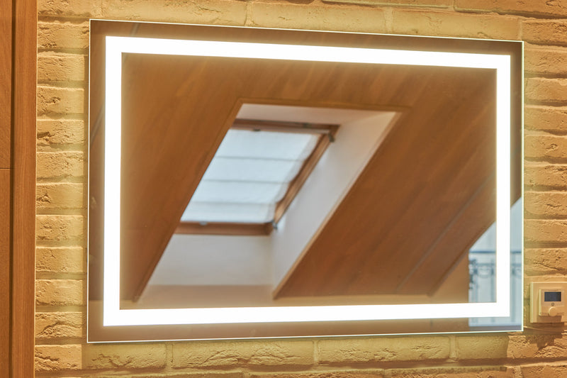 Miroir rectangulaire à LED avec éclairage frontal