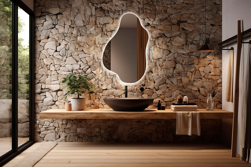 Miroir de salle de bain irrégulier
