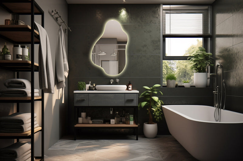 Miroir de salle de bain irrégulier