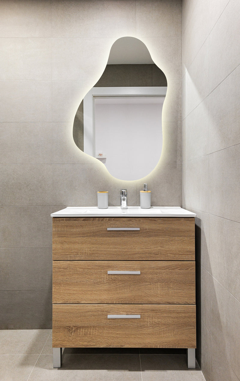 Miroir de salle de bain irrégulier