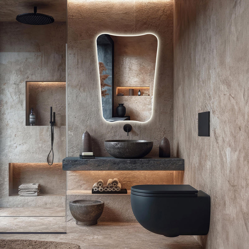 Miroir de salle de bain éclairé par LED, design esthétique