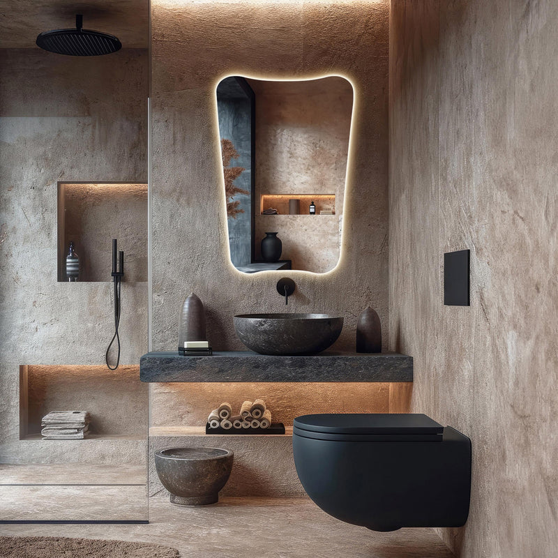 Miroir de salle de bain éclairé par LED, design esthétique