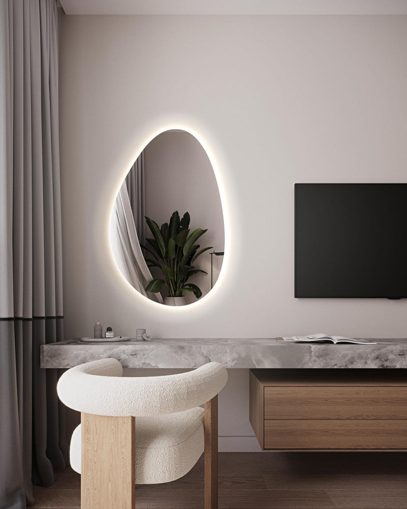 Miroir de salle de bain avec éclairage LED