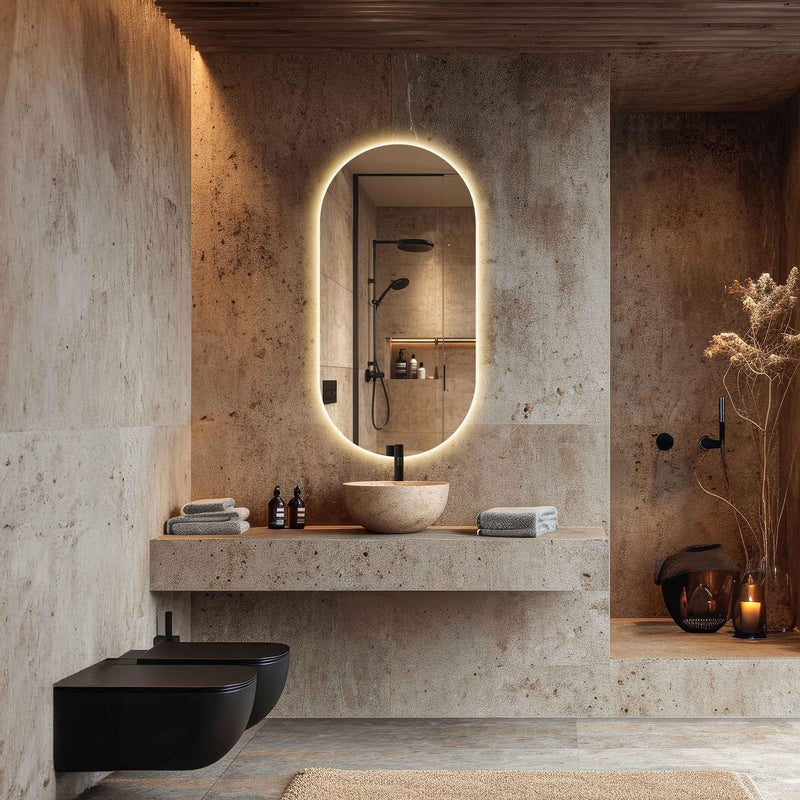 Miroir de salle de bain LED ovale