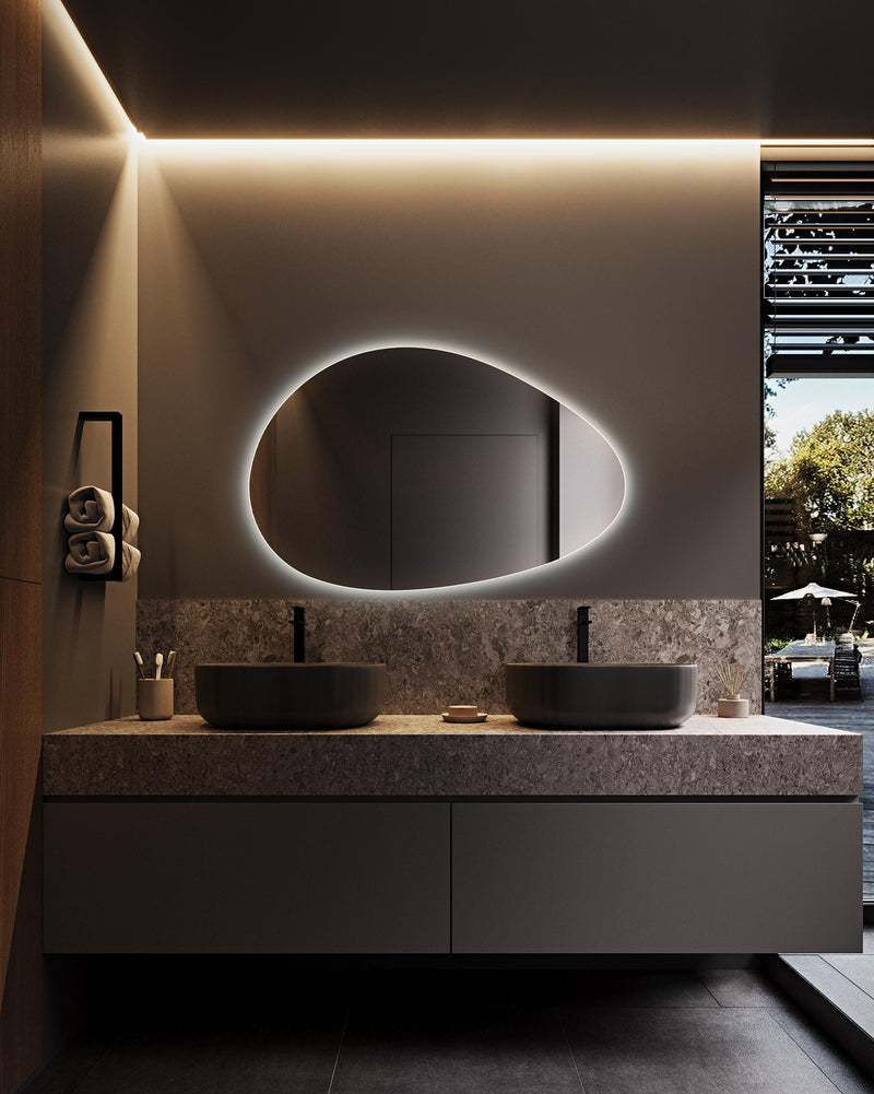 Miroir de salle de bain avec éclairage LED