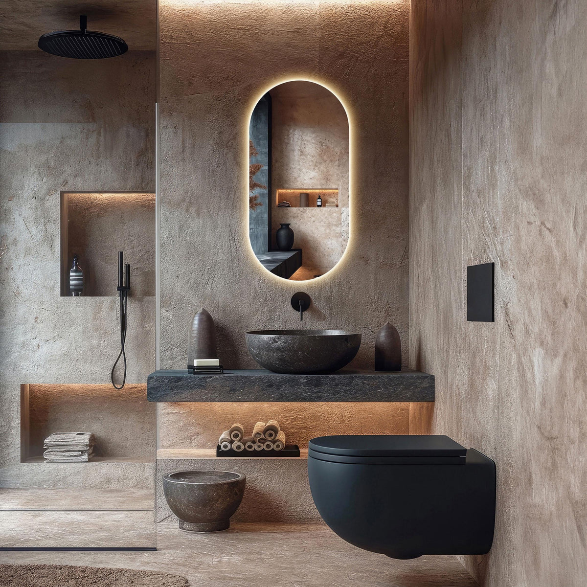 Miroir de salle de bain LED ovale