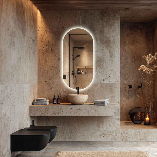 Miroir de salle de bain LED ovale