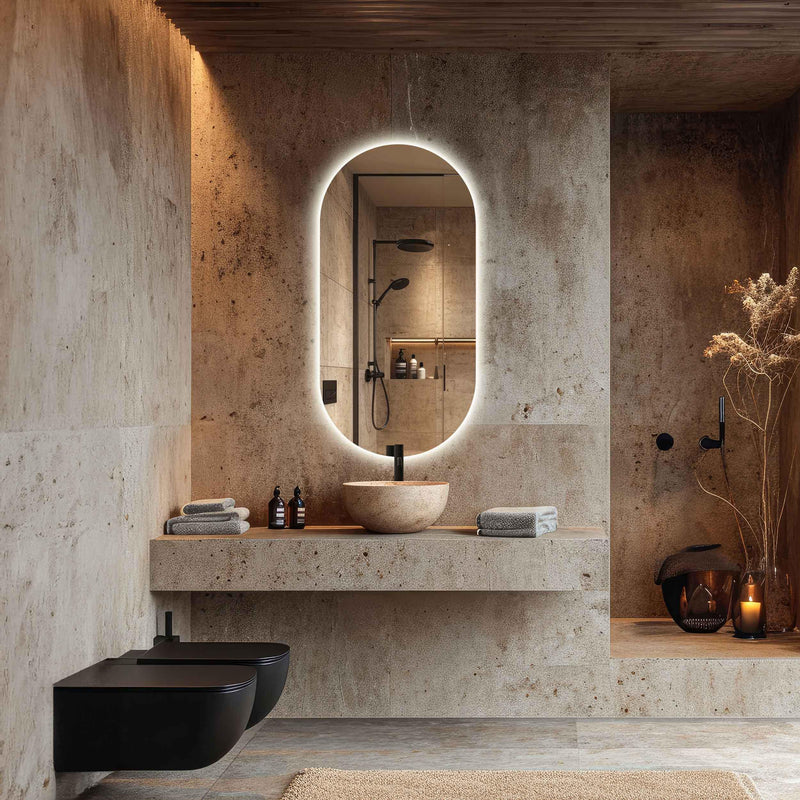 Miroir de salle de bain LED ovale