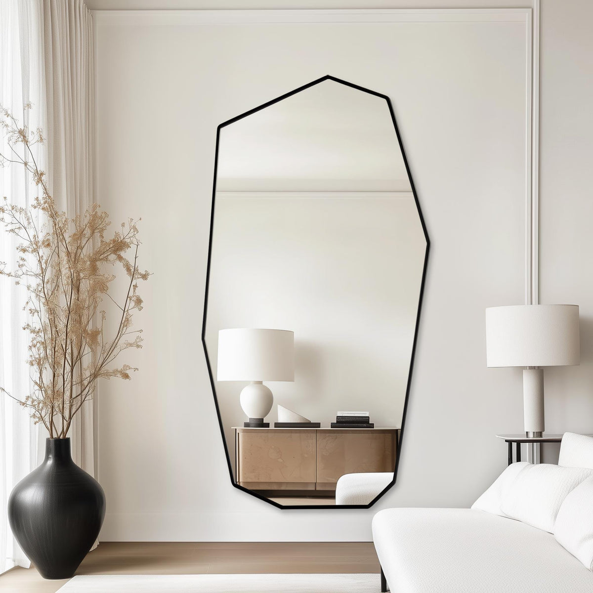 Miroir moderne Aurora sur toute la longueur