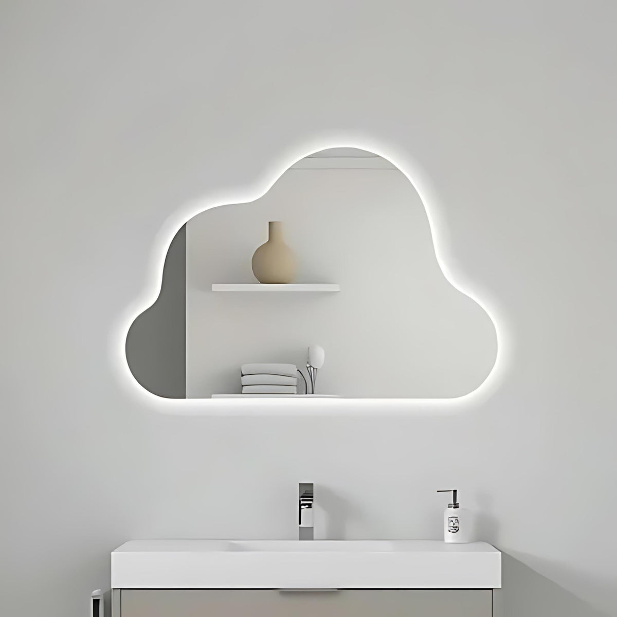 Miroir nuage LED pour lavabo