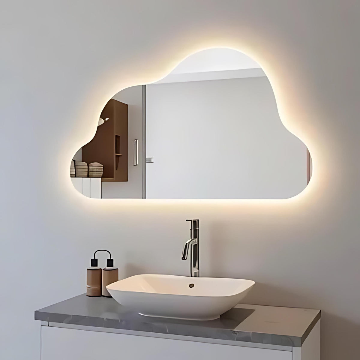 Miroir nuage LED pour lavabo