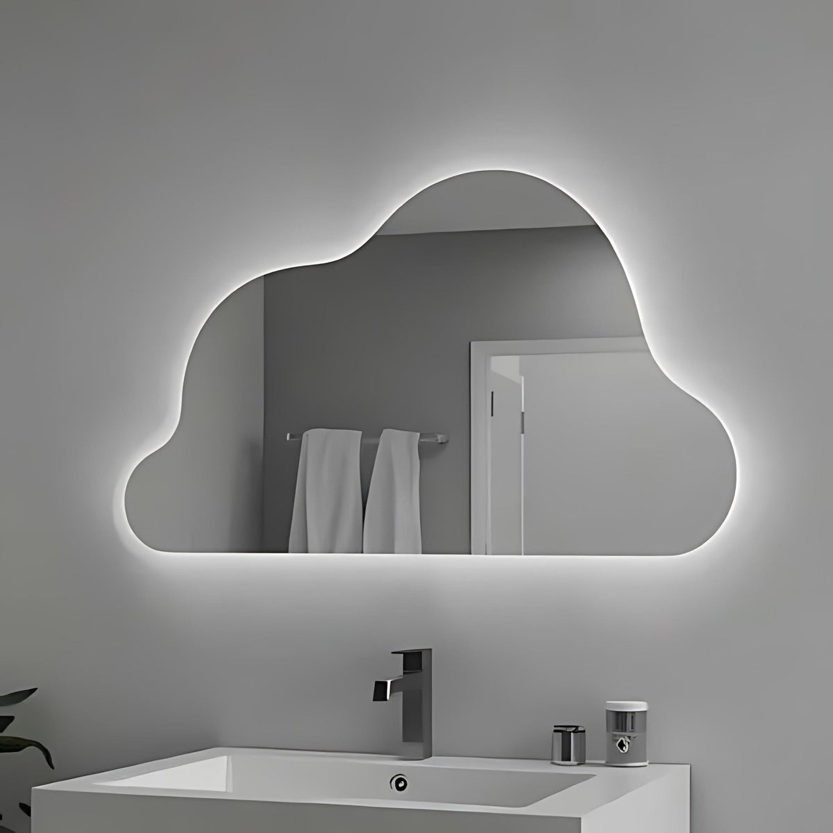 Miroir nuage LED pour lavabo