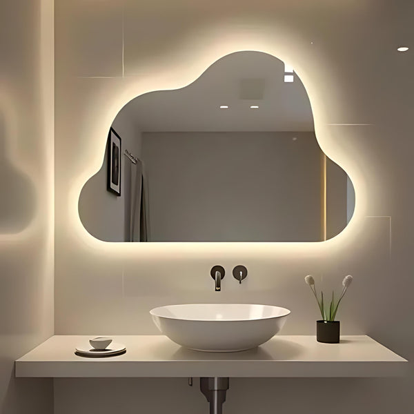 Miroir nuage LED pour lavabo