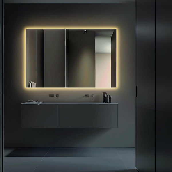 Miroir mural rectangulaire rétro-éclairé