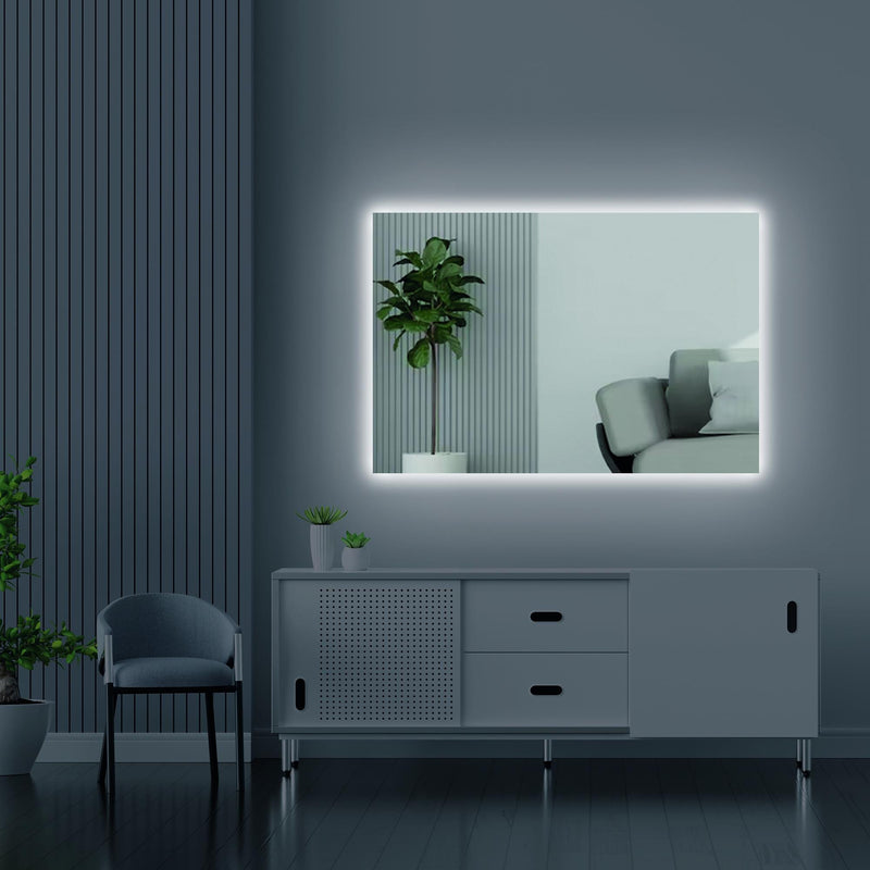 Miroir mural rectangulaire rétro-éclairé