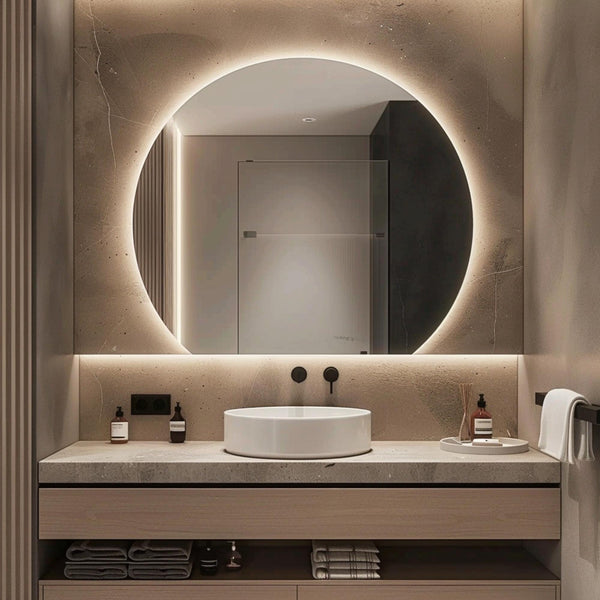 Miroir LED demi-cercle