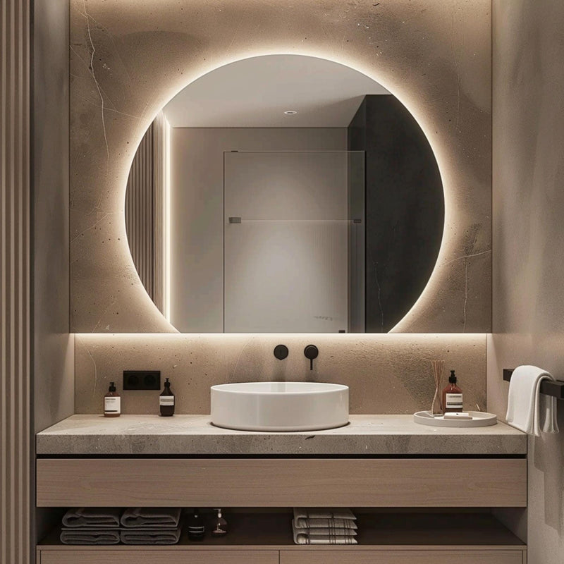 Miroir LED demi-cercle