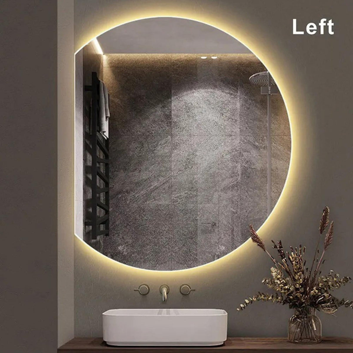 Miroir LED demi-cercle