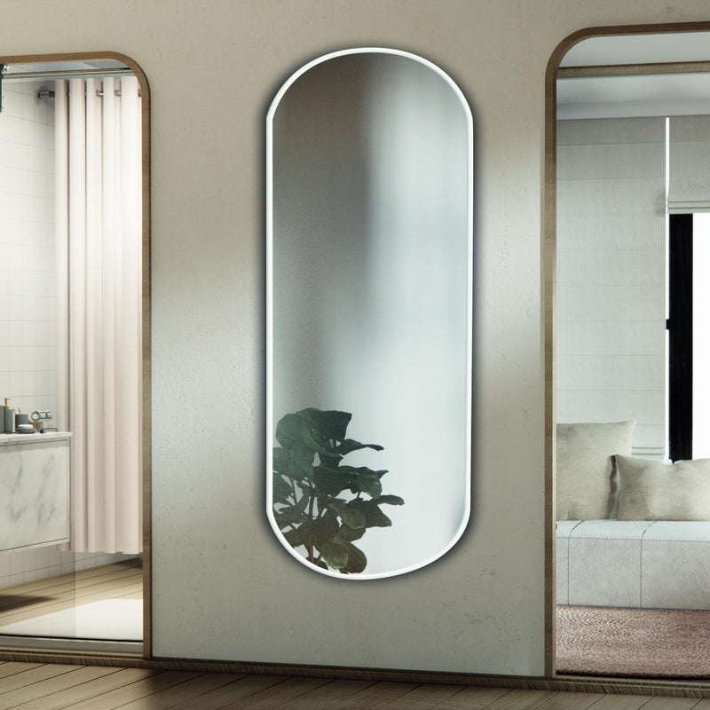 Miroir mural à pilules ovale moderne avec cadre en fer