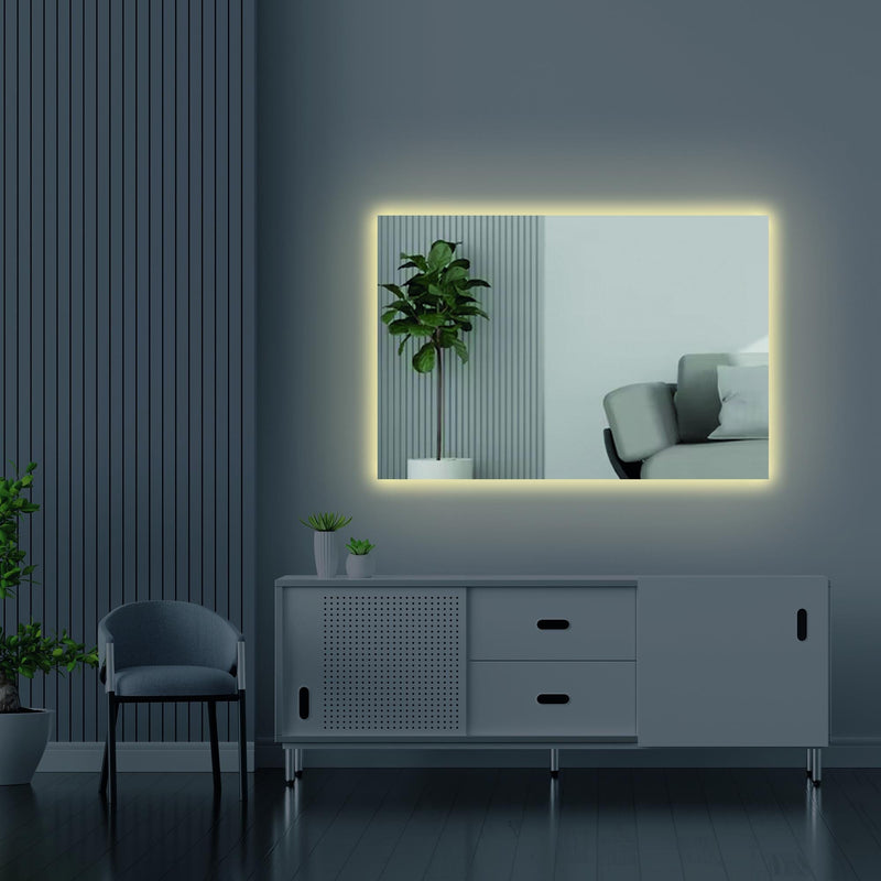Miroir mural rectangulaire rétro-éclairé