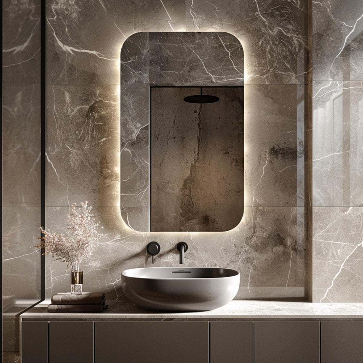 Miroir LED rectangulaire
