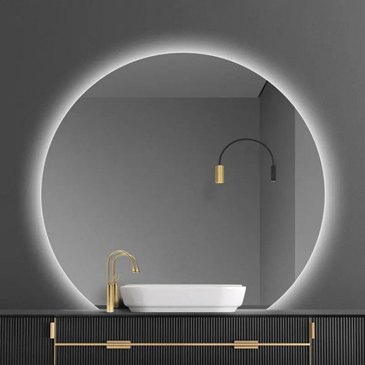 Miroir LED demi-cercle