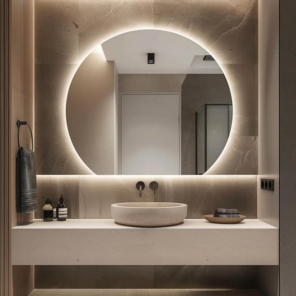 Miroir LED demi-cercle