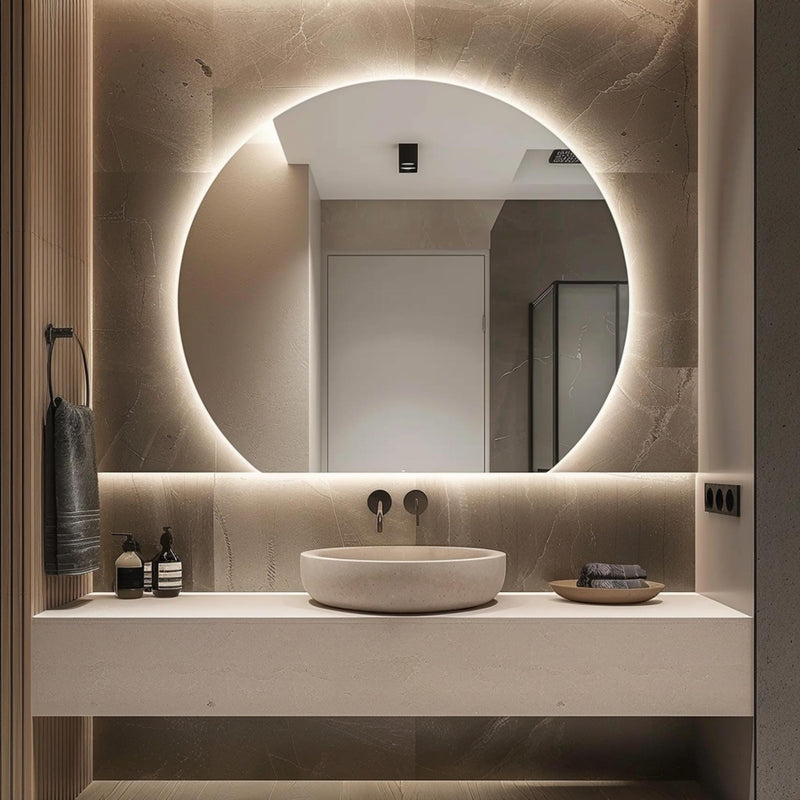 Miroir LED demi-cercle