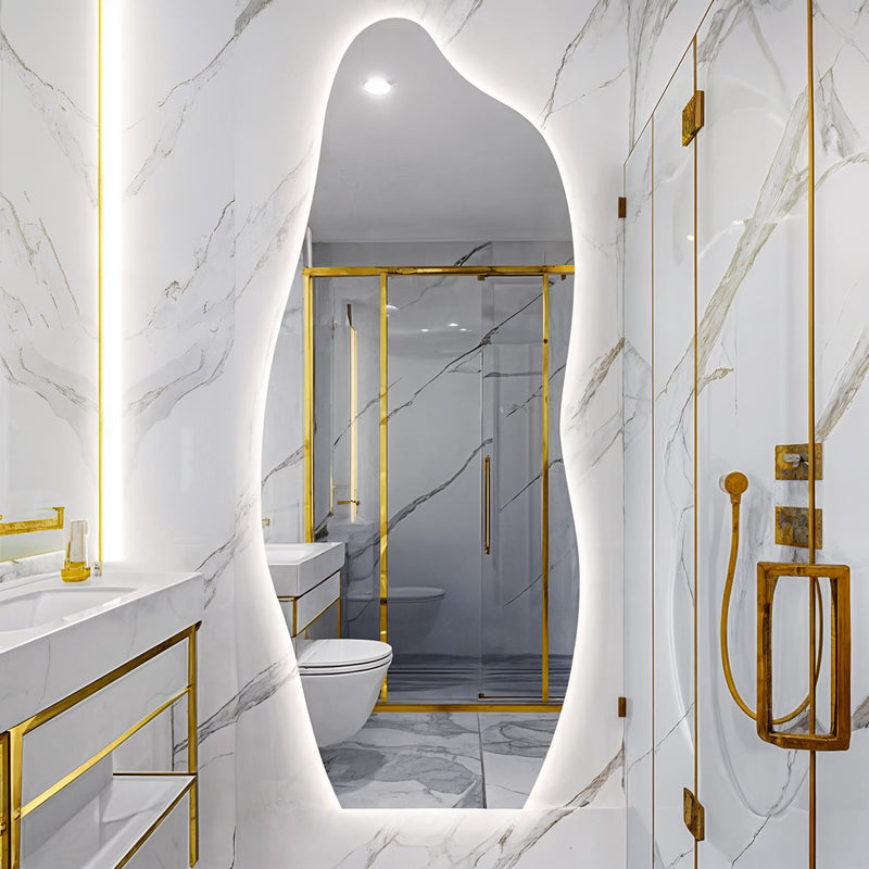 Miroir lumineux LED pleine longueur asymétrique