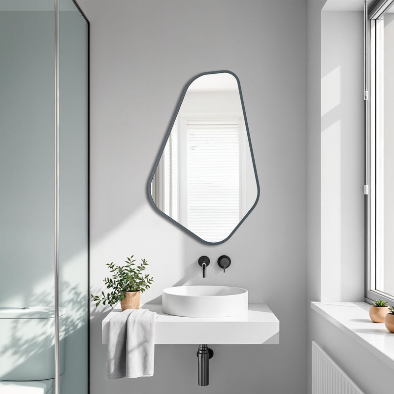 Miroir mural noir asymétrique - Miroir organique