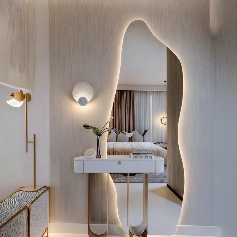 Miroir lumineux LED pleine longueur asymétrique