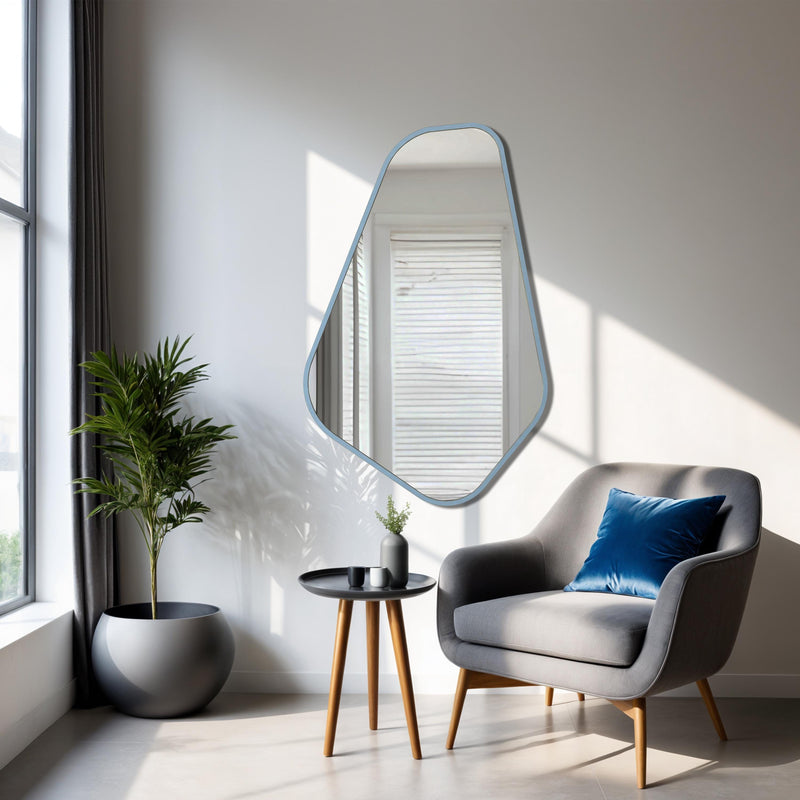 Miroir mural noir asymétrique - Miroir organique