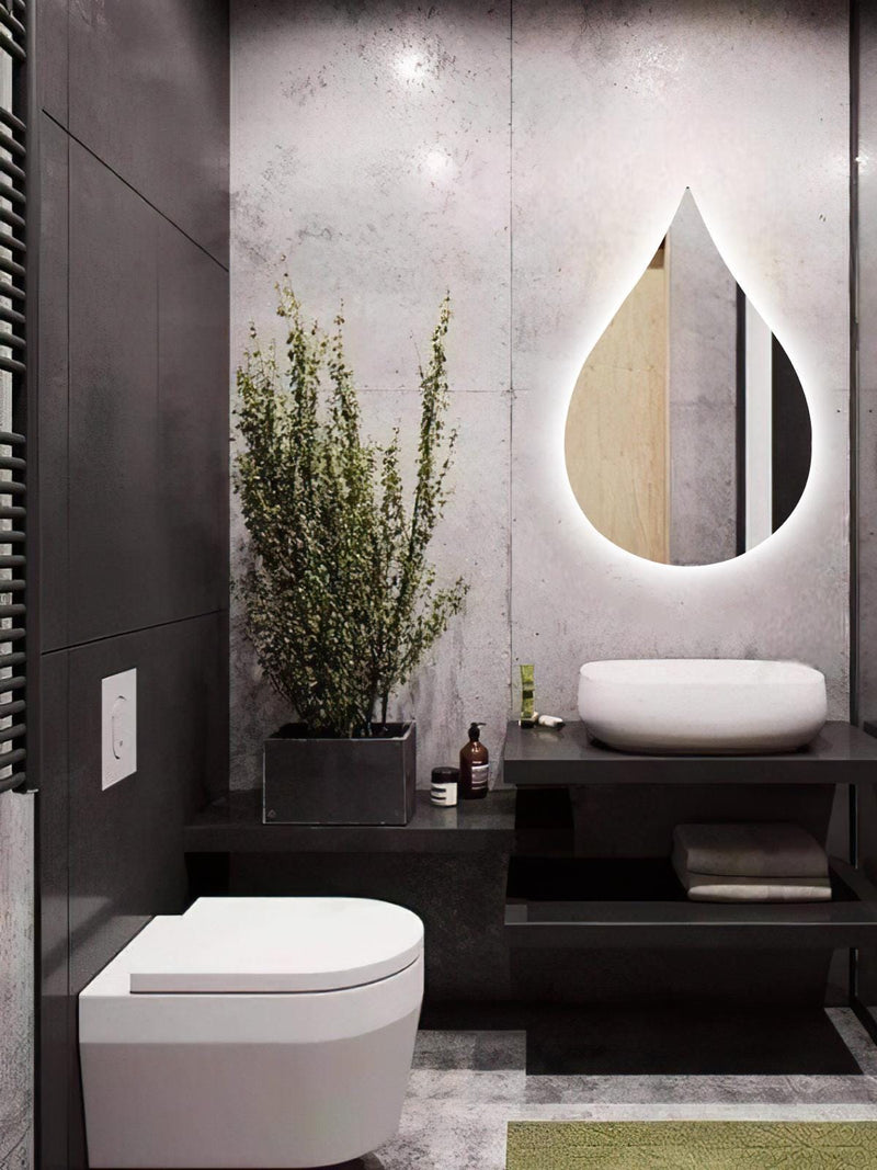 Miroir mural LED goutte de pluie