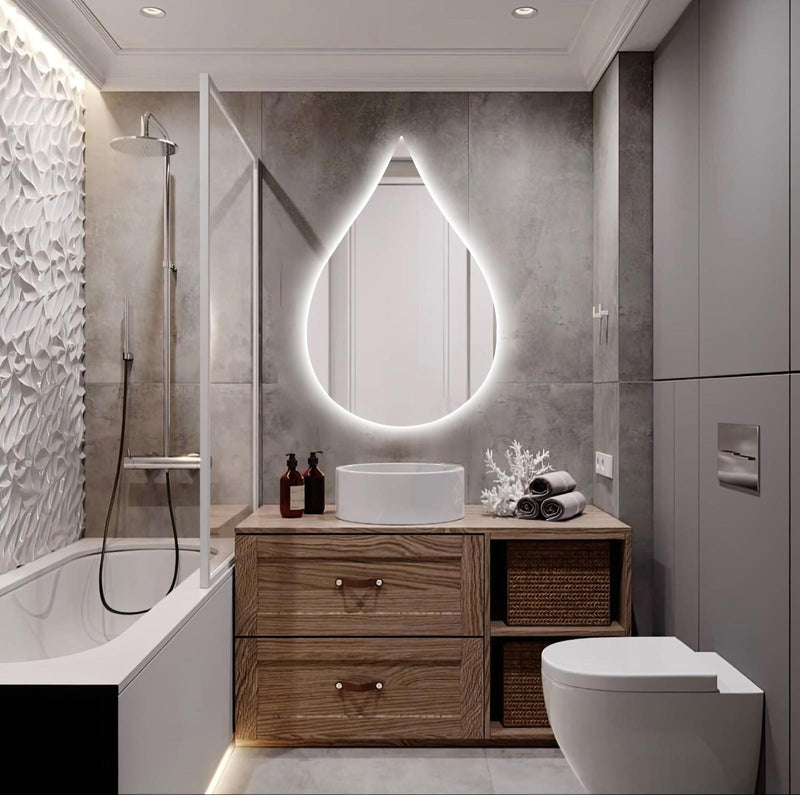 Miroir mural LED goutte de pluie