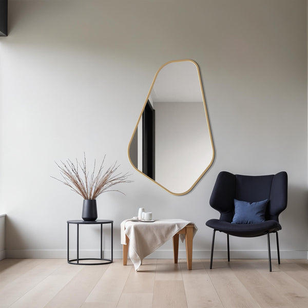 Miroir mural noir asymétrique - Miroir organique
