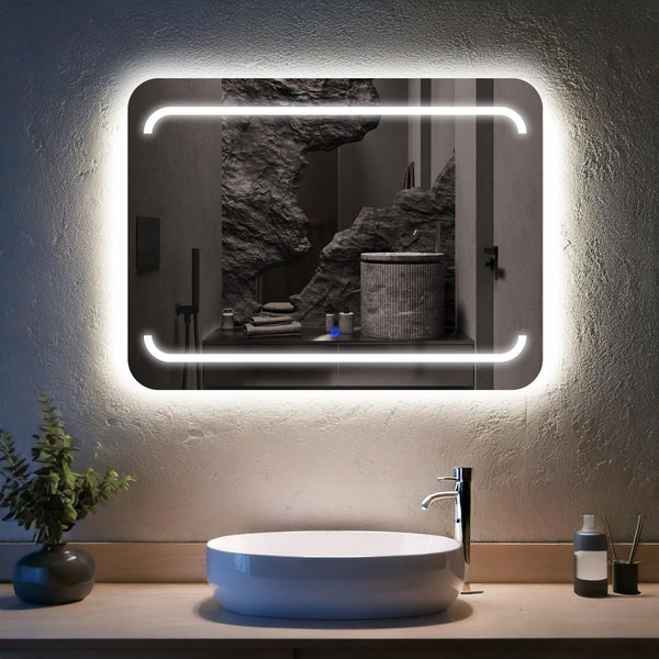 Recta, miroir de courtoisie rectangulaire LED