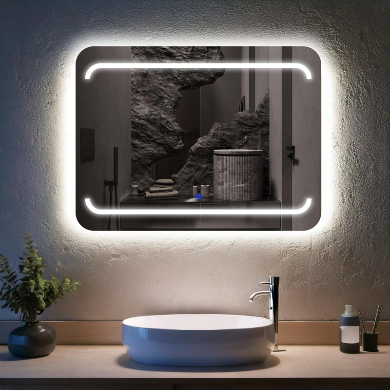 Recta, miroir de courtoisie rectangulaire LED