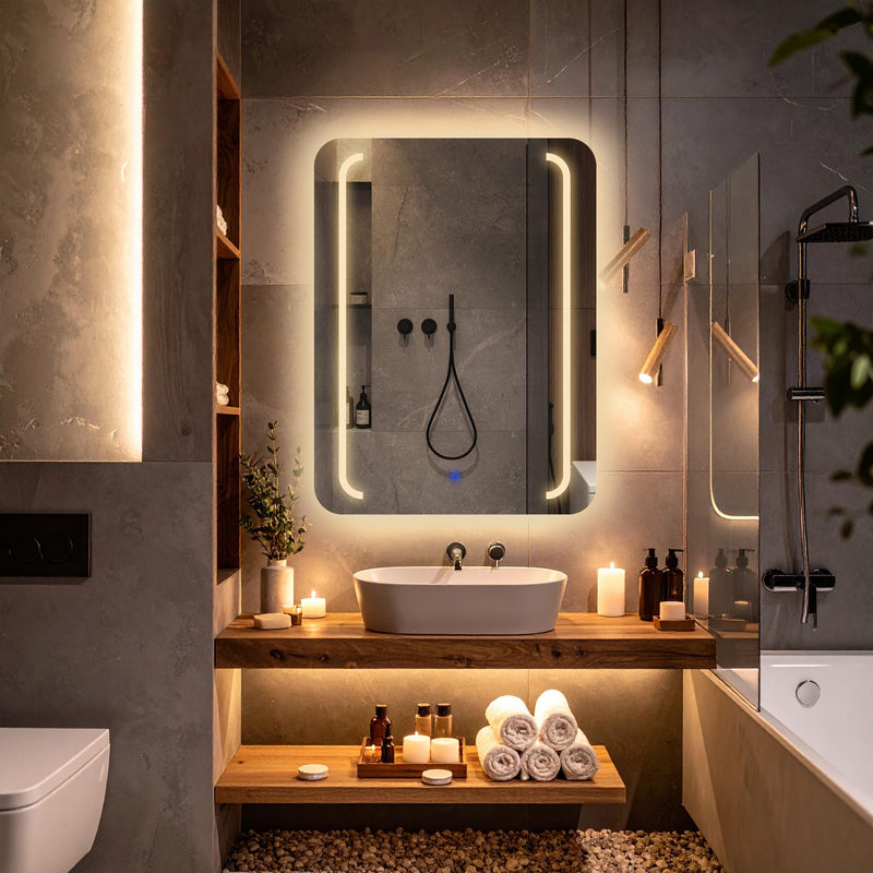 RectaV, miroir de courtoisie rectangulaire LED