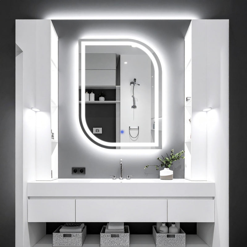 Curva, miroir de courtoisie rectangulaire LED