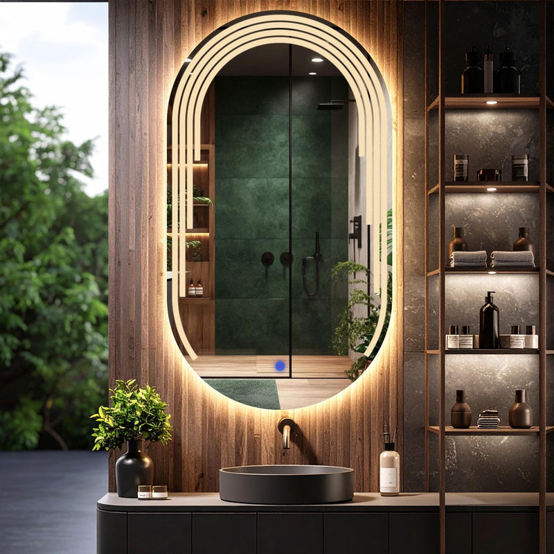 Eloura, miroir de courtoisie oblong à LED