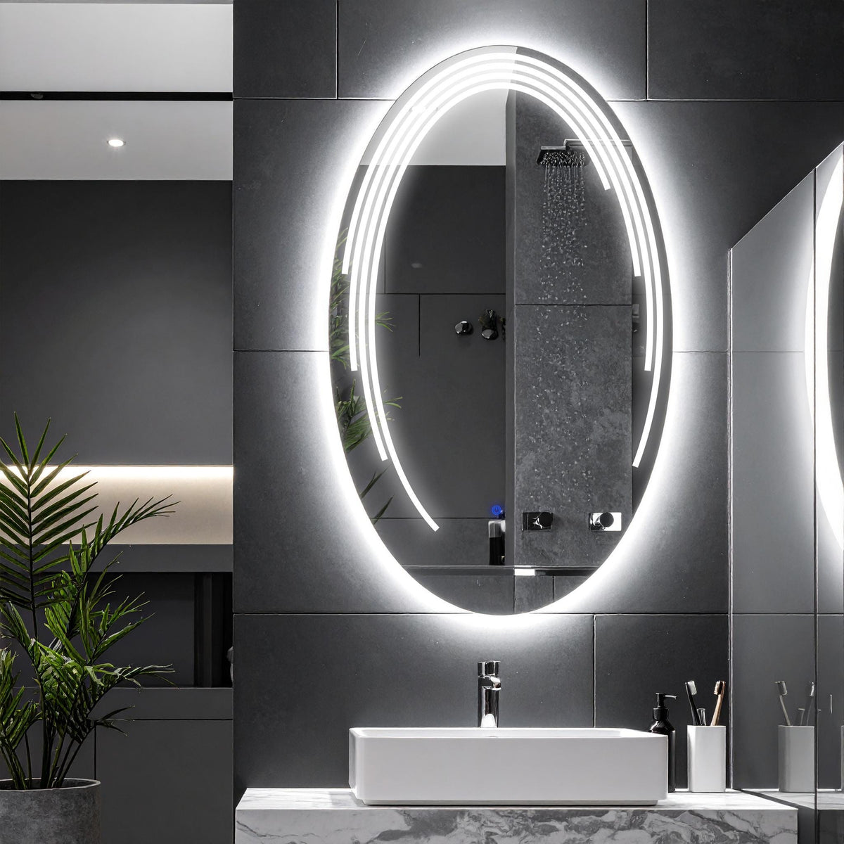 Elliptika, miroir de courtoisie LED Ellipse