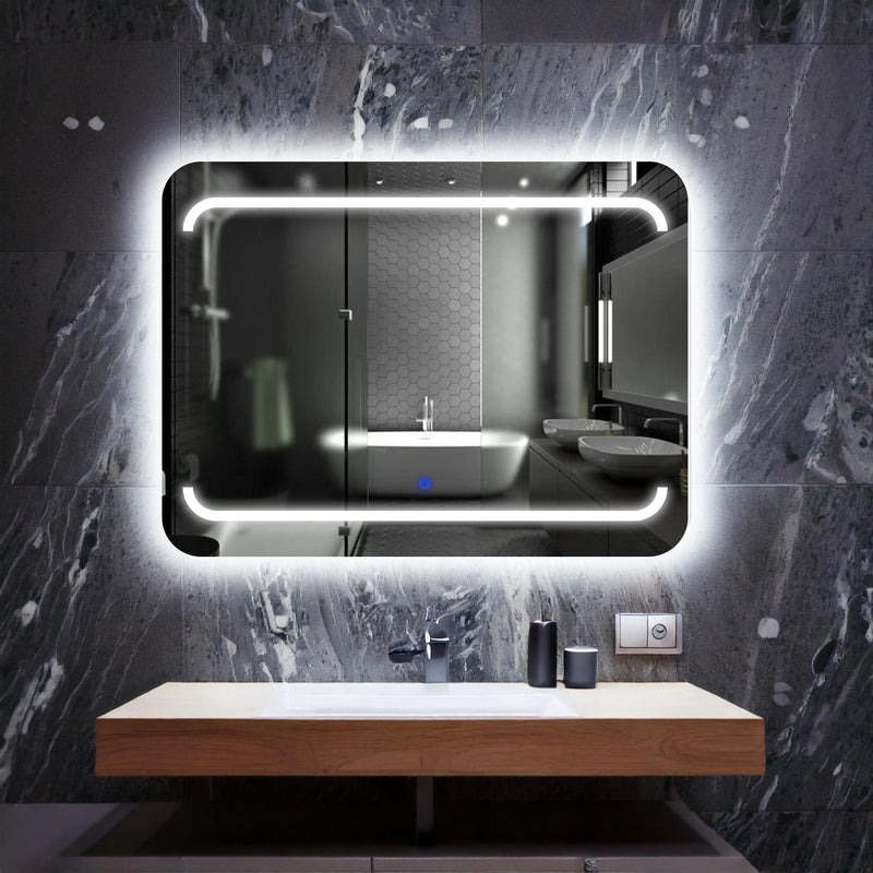 Recta, miroir de courtoisie rectangulaire LED