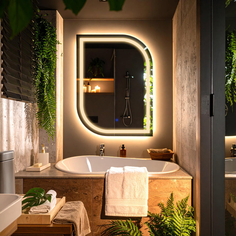 Curva, miroir de courtoisie rectangulaire LED