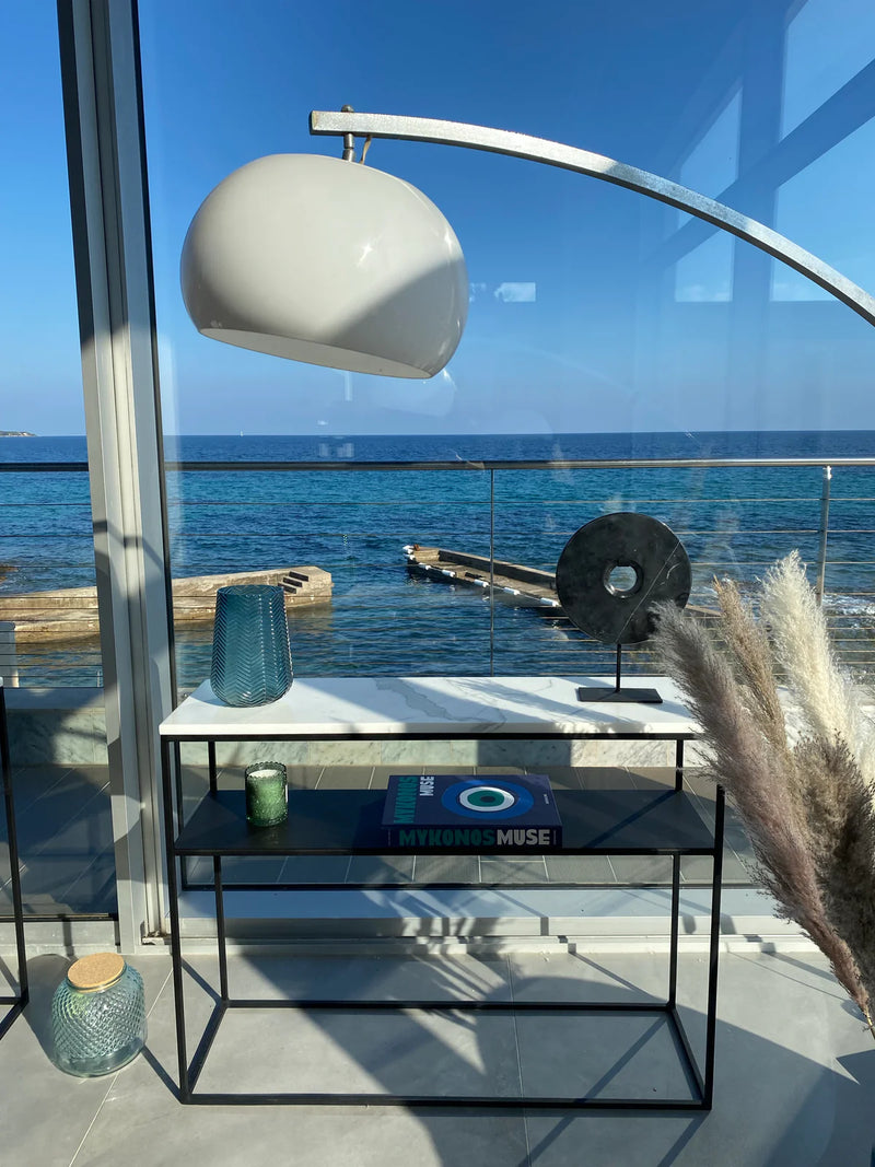 Console avec étagère &amp; plateau marbre&nbsp;