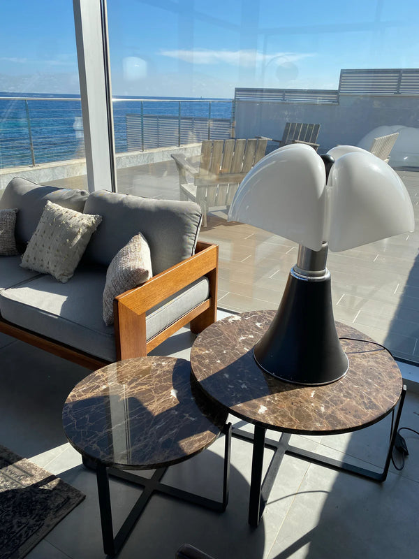 Table basse gigogne rondes métal & marbre