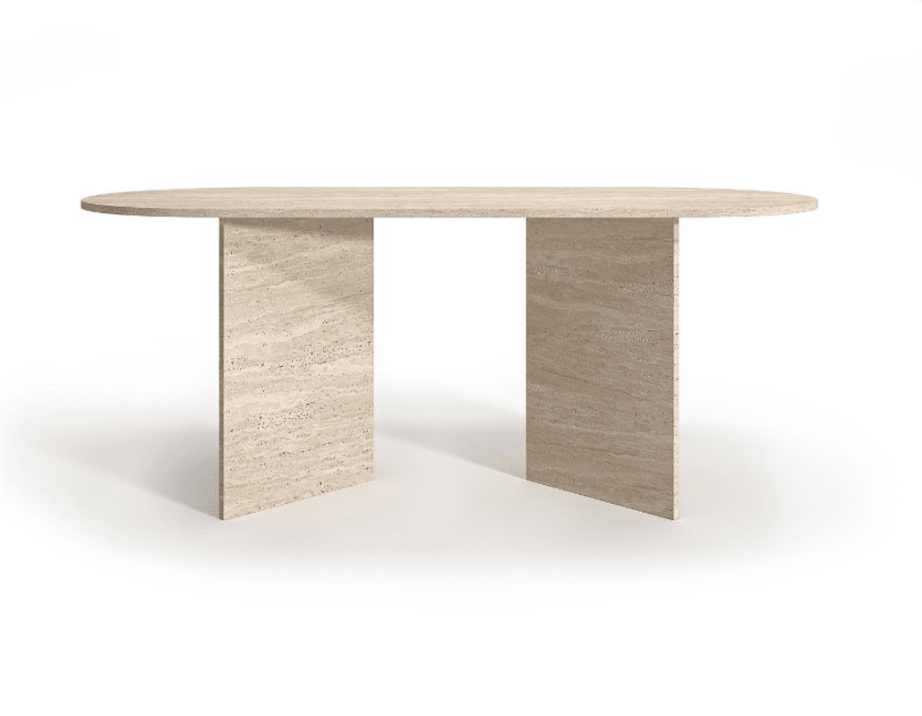 Table ovale en travertin ( Rudd )