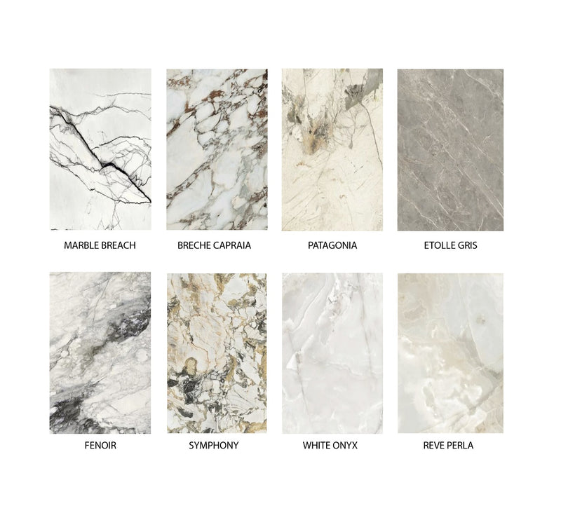 Najma - Console plateau céramique marbré noir pieds métal noir