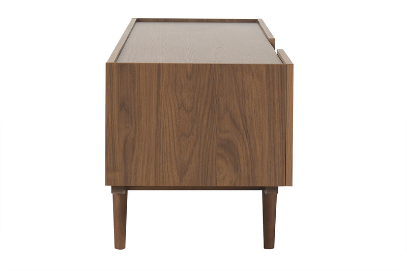 Meuble TV bois foncé noyer 3 portes