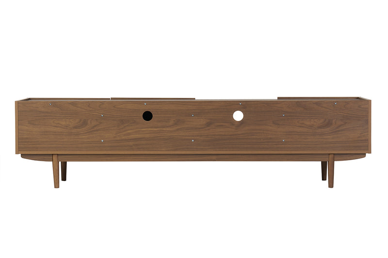 Meuble TV bois foncé noyer 3 portes