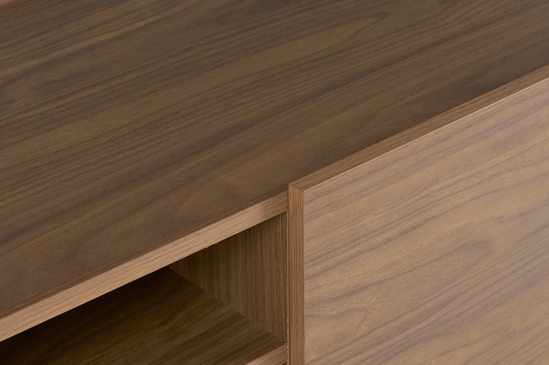 Meuble TV bois foncé noyer 3 portes